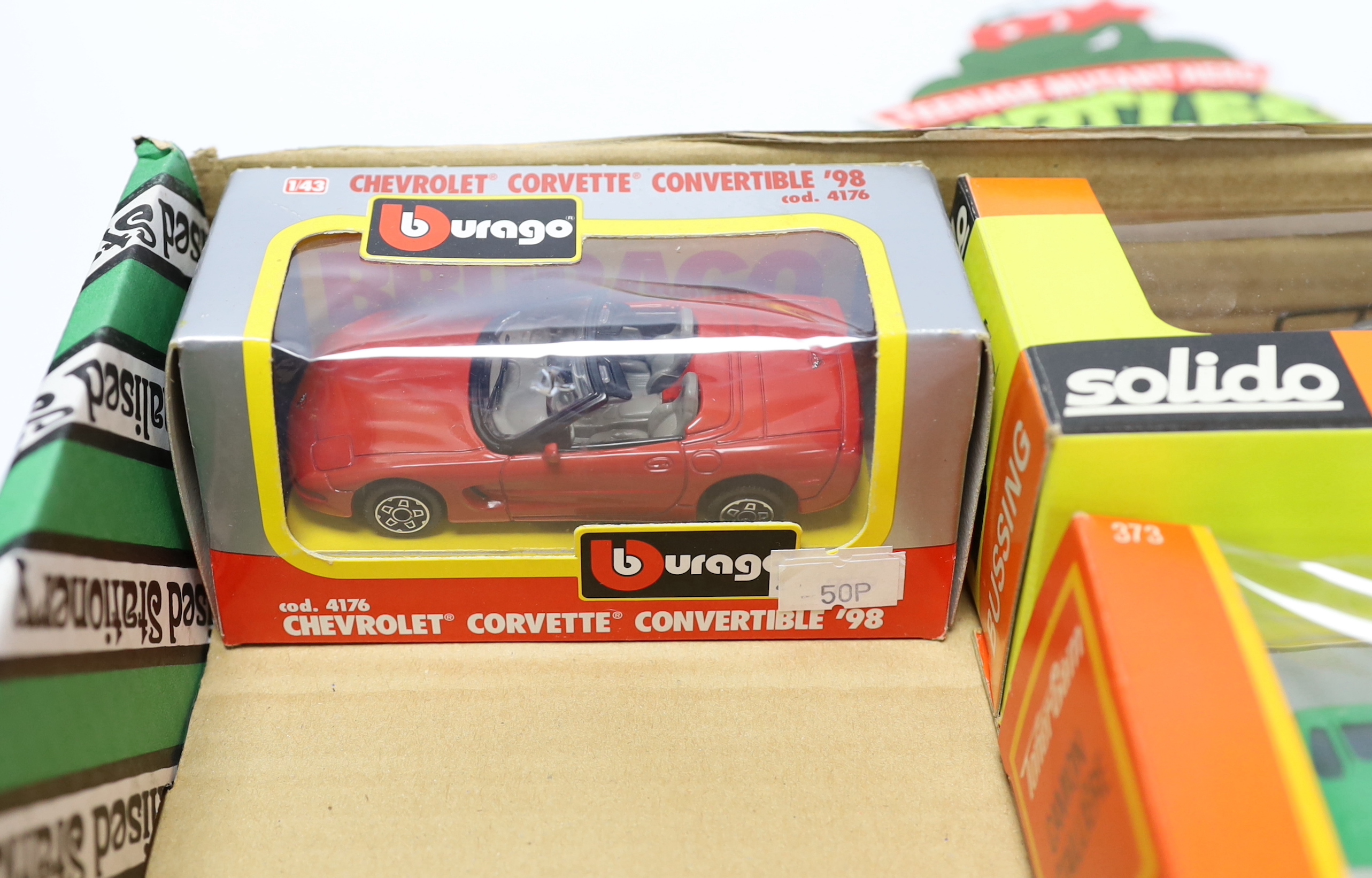 Seventeen boxed Corgi vehicles, together with three Solido vehicles and two Bburago, etc.